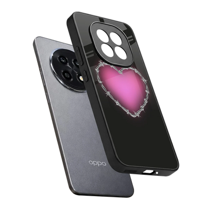 Chained Heart sleek oppo f29 pro 5g cover with tempered glass back and TPU edges