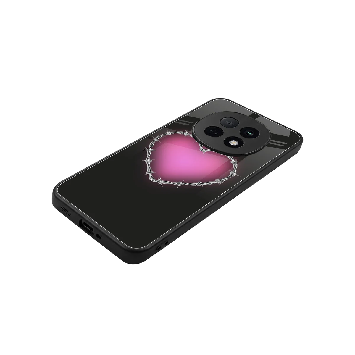 Chained Heart stylish phone case for oppo f29 pro 5g | glossy glass and slim fit