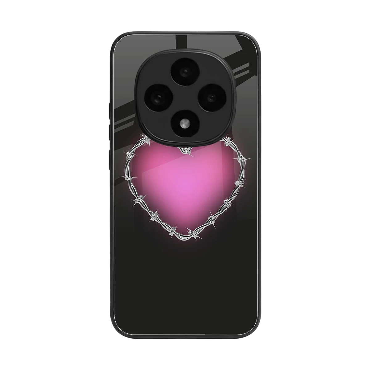 Chained Heart back phone cover | glass case for oppo f31 pro 5g
