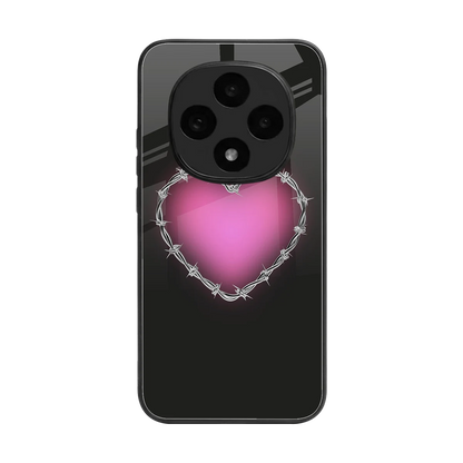 Chained Heart back phone cover | glass case for oppo f31 pro 5g
