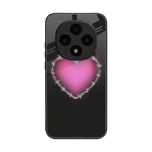 Chained Heart back phone cover | glass case for oppo f31 pro 5g
