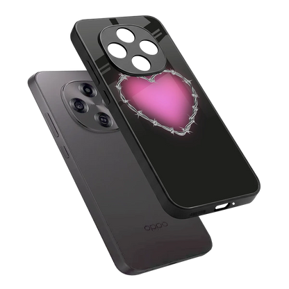 Chained Heart sleek oppo f31 pro 5g cover with tempered glass back and TPU edges