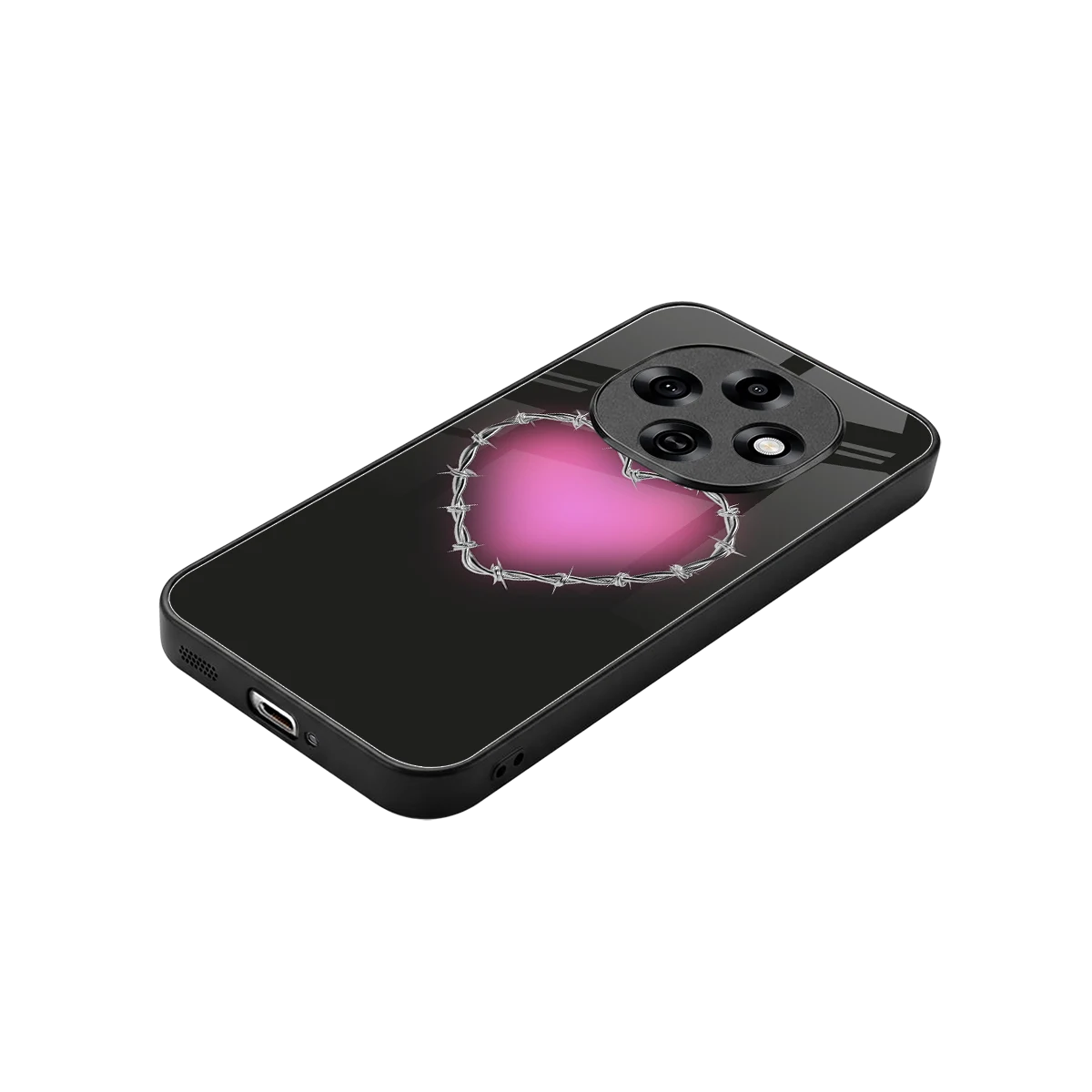 Chained Heart stylish phone case for oppo f31 pro 5g | glossy glass and slim fit