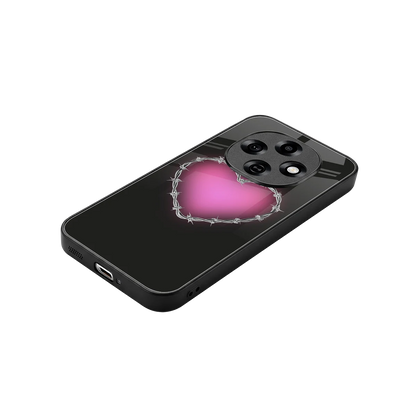 Chained Heart stylish phone case for oppo f31 pro 5g | glossy glass and slim fit