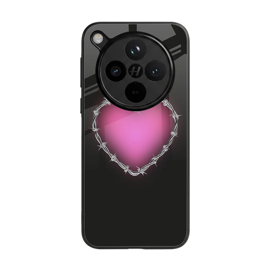 Chained Heart back phone cover | glass case for oppo find x8