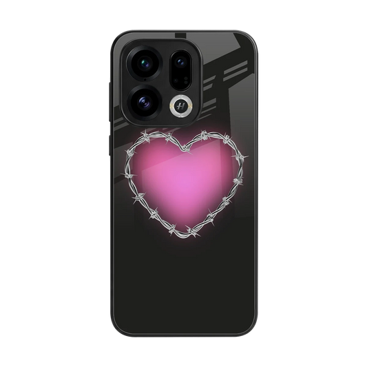 Chained Heart back phone cover | glass case for oppo find x9