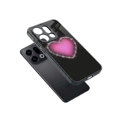 Chained Heart sleek oppo find x9 cover with tempered glass back and TPU edges
