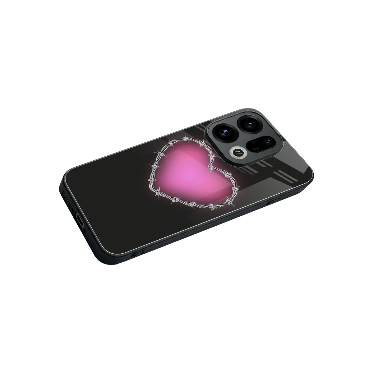 Chained Heart stylish phone case for oppo find x9 | glossy glass and slim fit