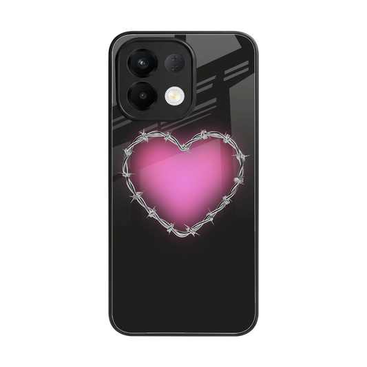 Chained Heart back phone cover | glass case for oppo k13 5g