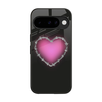 Chained Heart back phone cover | glass case for google pixel 10