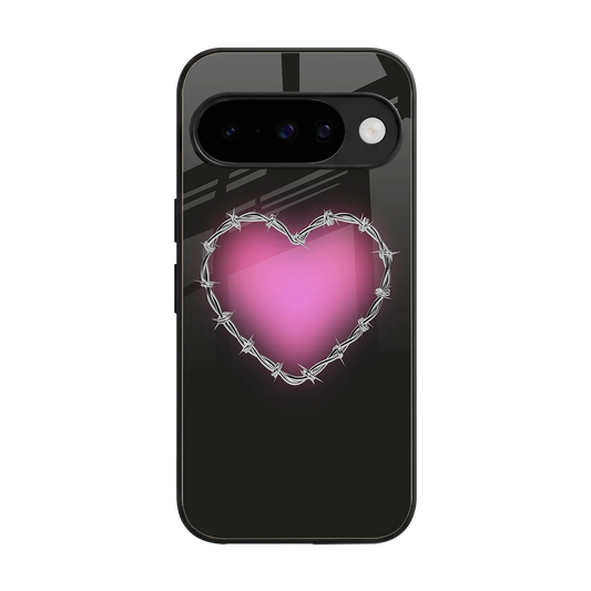 Chained Heart back phone cover | glass case for google pixel 10