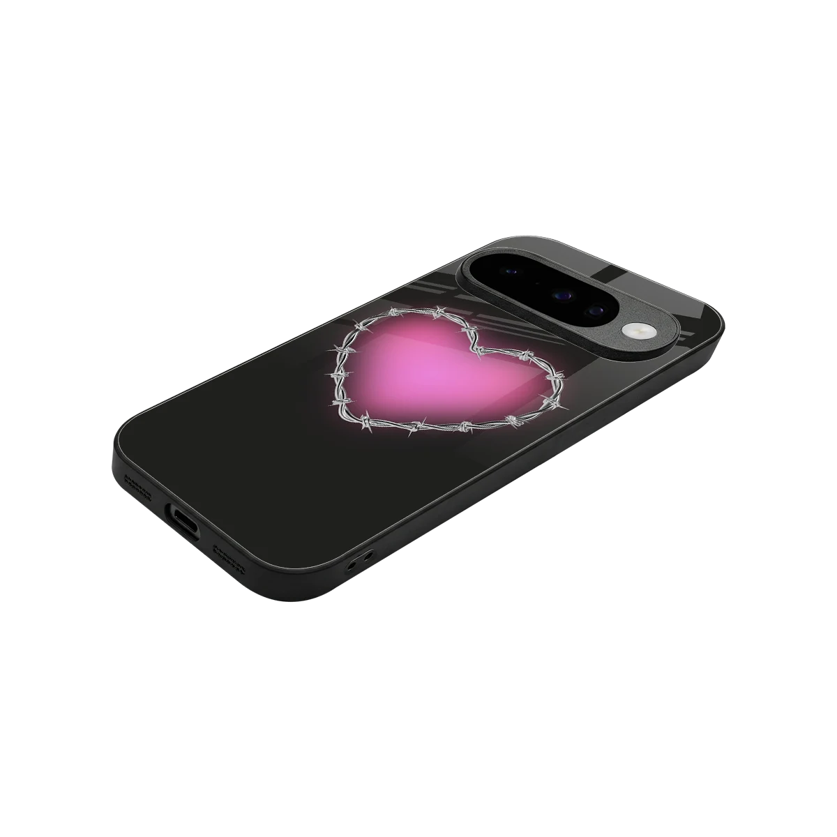Chained Heart stylish phone case for google pixel 10 | glossy glass and slim fit