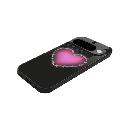 Chained Heart stylish phone case for google pixel 10 | glossy glass and slim fit