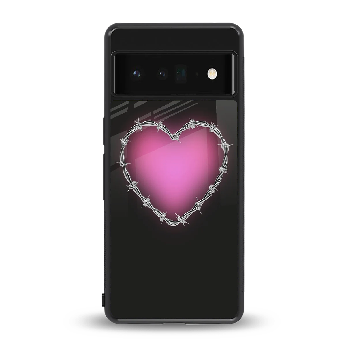 Chained Heart back phone cover | glass case for google pixel 6 pro