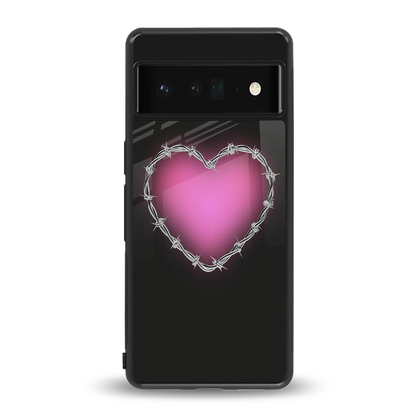 Chained Heart back phone cover | glass case for google pixel 6 pro