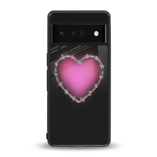 Chained Heart back phone cover | glass case for google pixel 6 pro