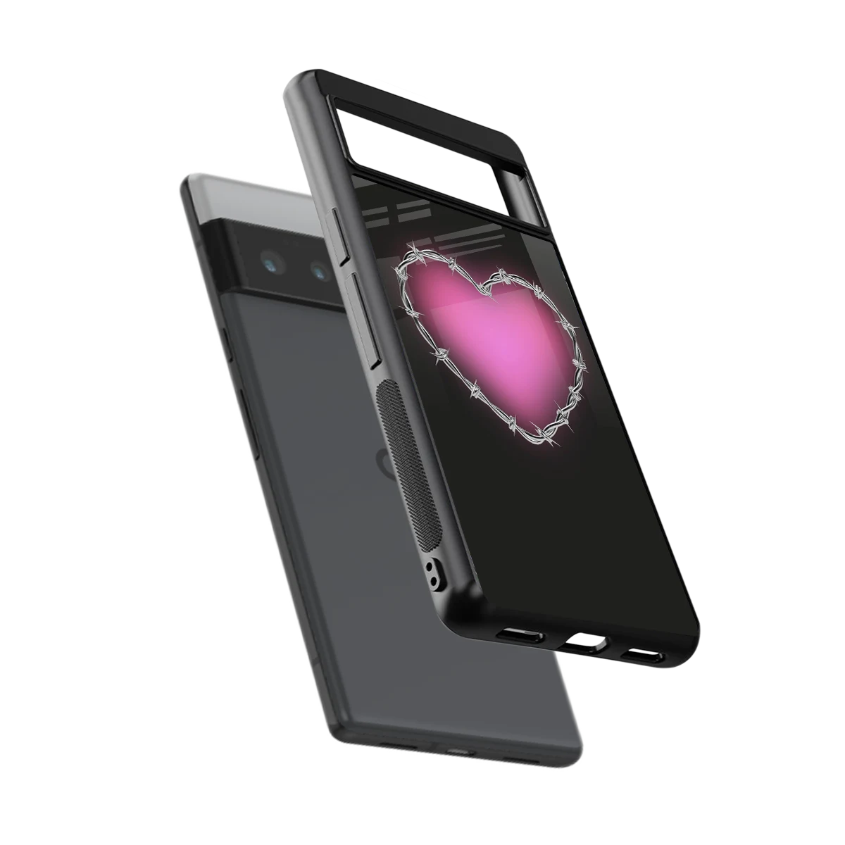 Chained Heart sleek google pixel 6 pro cover with tempered glass back and TPU edges