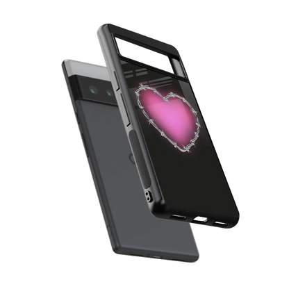 Chained Heart sleek google pixel 6 pro cover with tempered glass back and TPU edges
