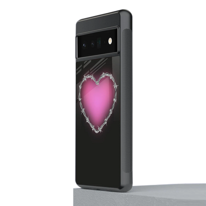 Chained Heart stylish phone case for google pixel 6 pro | glossy glass and slim fit