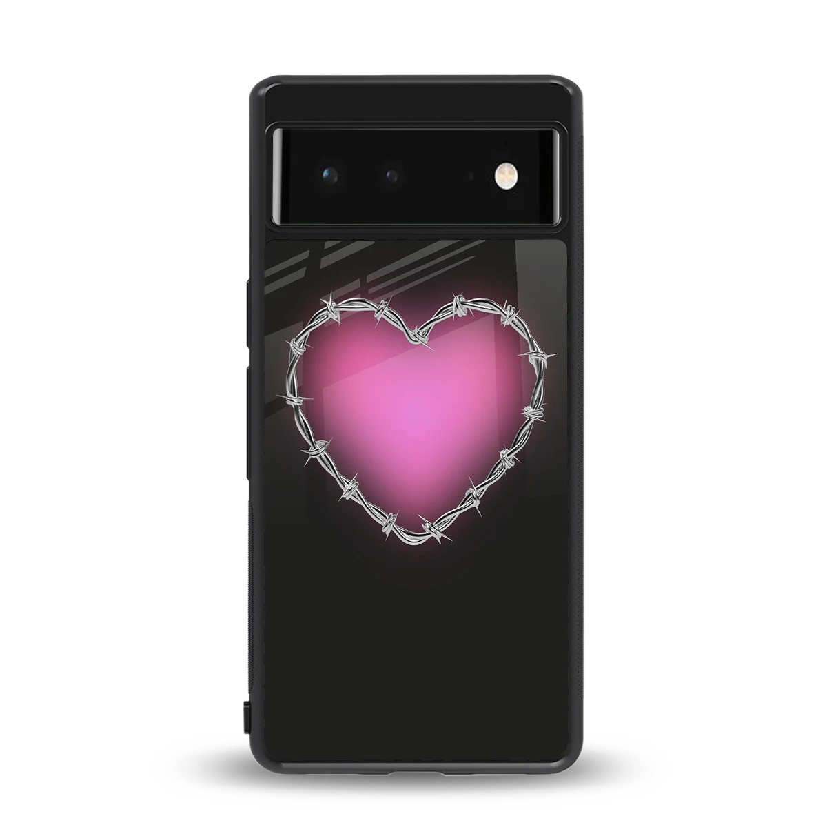 Chained Heart back phone cover | glass case for google pixel 6