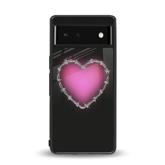 Chained Heart back phone cover | glass case for google pixel 6