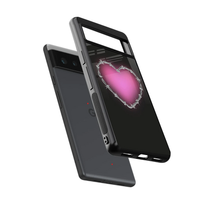 Chained Heart sleek google pixel 6 cover with tempered glass back and TPU edges