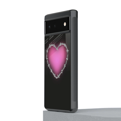 Chained Heart stylish phone case for google pixel 6 | glossy glass and slim fit