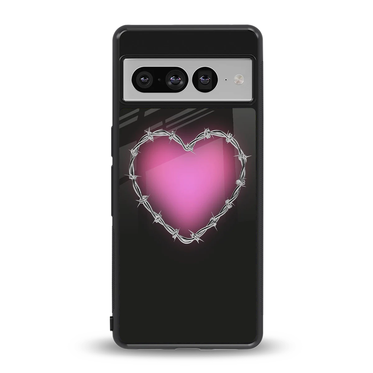 Chained Heart back phone cover | glass case for google pixel 7 pro