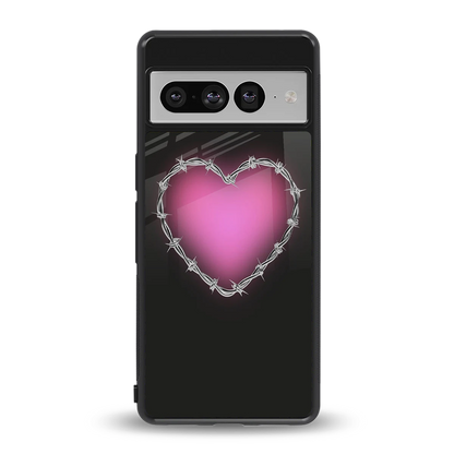 Chained Heart back phone cover | glass case for google pixel 7 pro