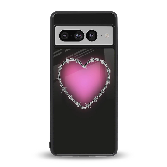 Chained Heart back phone cover | glass case for google pixel 7 pro
