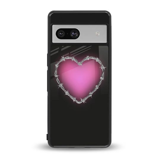 Chained Heart back phone cover | glass case for google pixel 7a