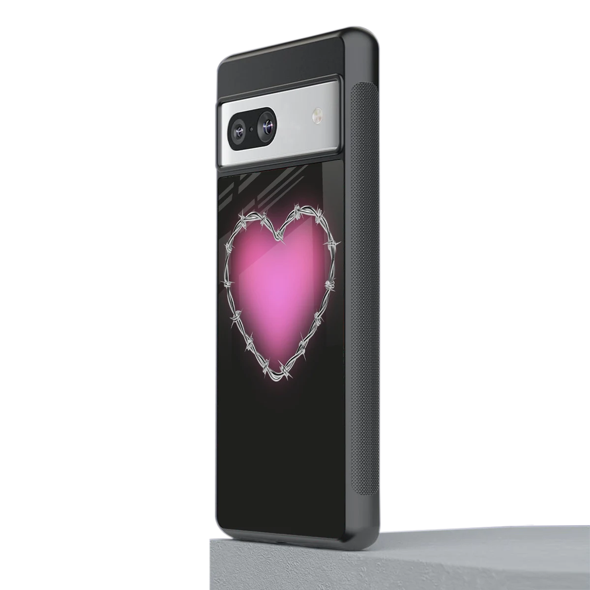 Chained Heart stylish phone case for google pixel 7 | glossy glass and slim fit