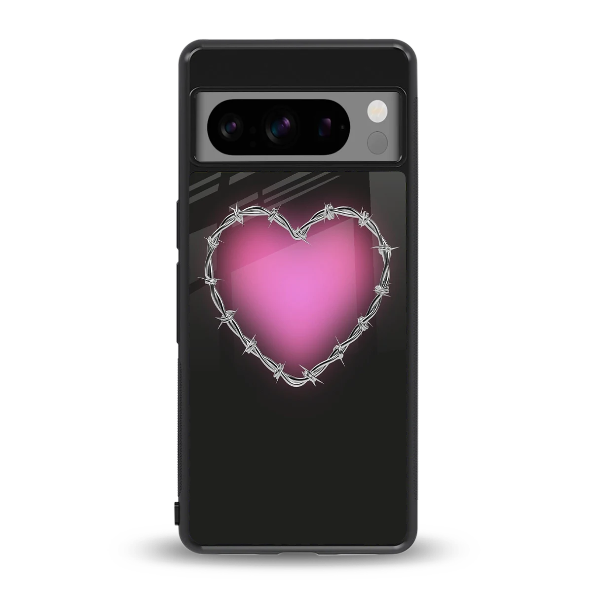Chained Heart back phone cover | glass case for google pixel 8 pro