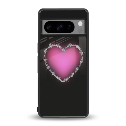 Chained Heart back phone cover | glass case for google pixel 8 pro
