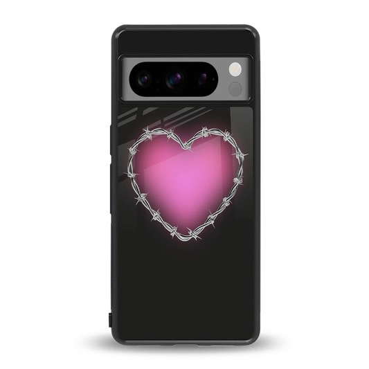 Chained Heart back phone cover | glass case for google pixel 8 pro
