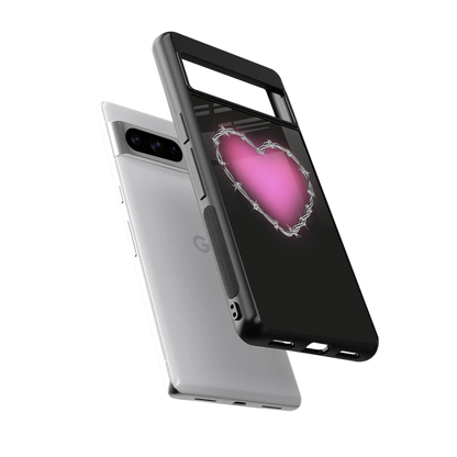 Chained Heart sleek google pixel 8 pro cover with tempered glass back and TPU edges