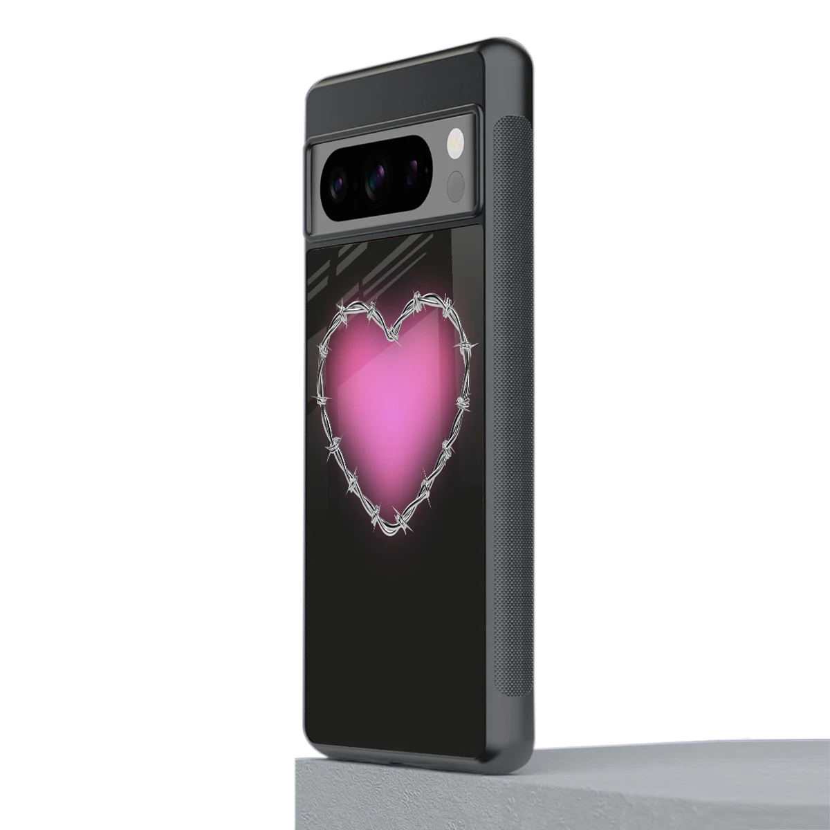 Chained Heart stylish phone case for google pixel 8 pro | glossy glass and slim fit