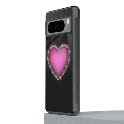 Chained Heart stylish phone case for google pixel 8 pro | glossy glass and slim fit