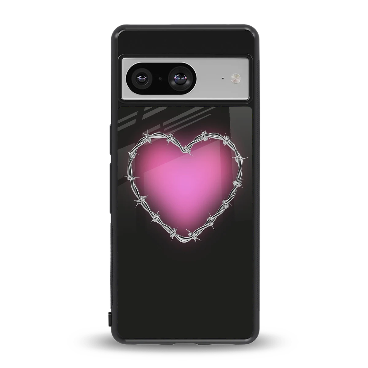 Chained Heart back phone cover | glass case for google pixel 8