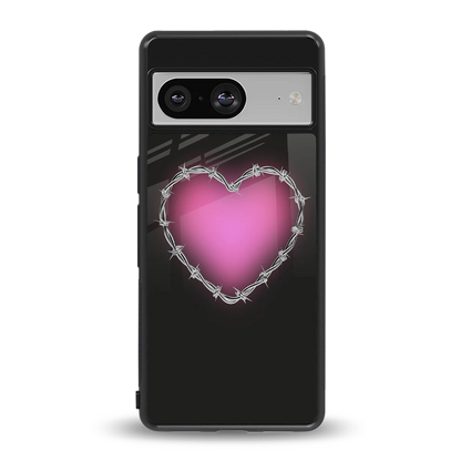 Chained Heart back phone cover | glass case for google pixel 8