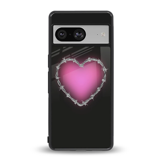 Chained Heart back phone cover | glass case for google pixel 8