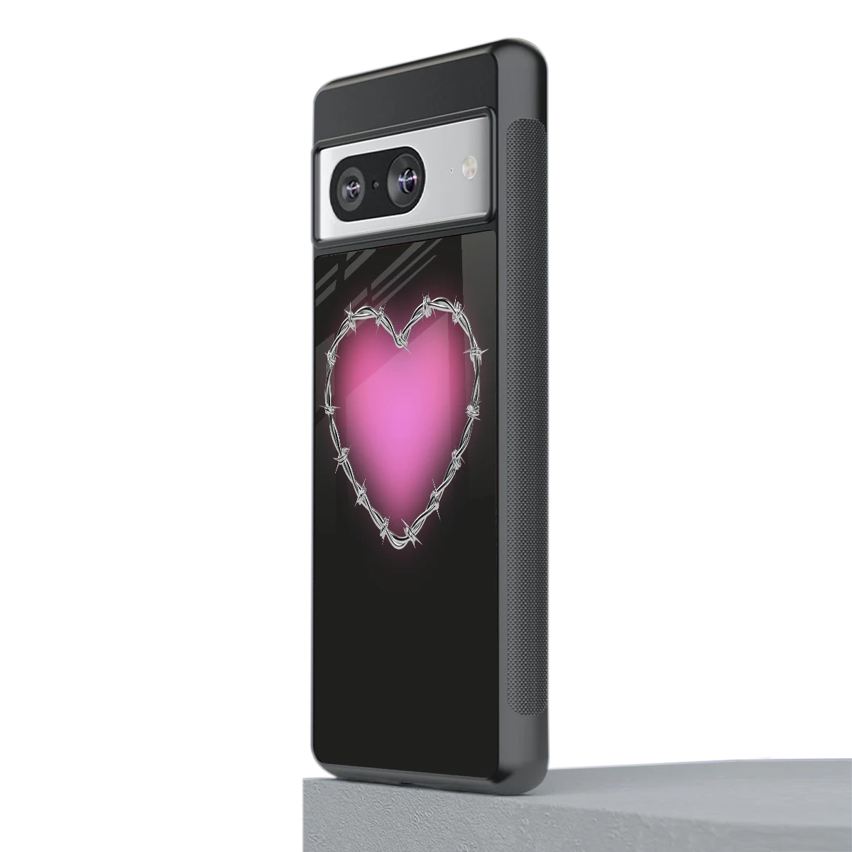 Chained Heart stylish phone case for google pixel 8 | glossy glass and slim fit