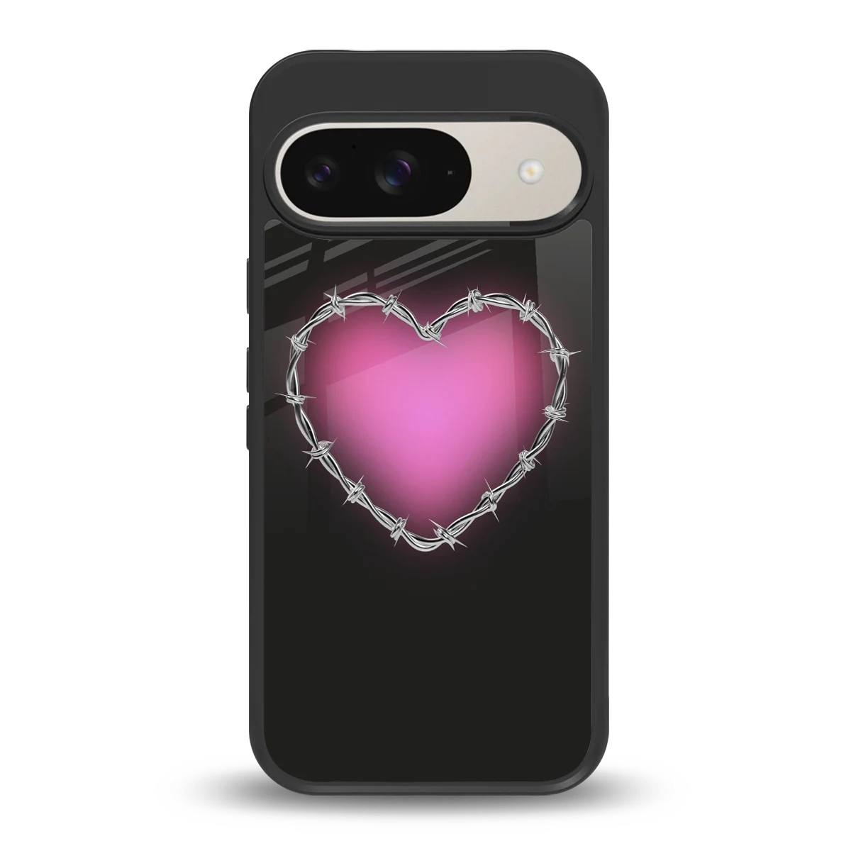 Chained Heart back phone cover | glass case for google pixel 9