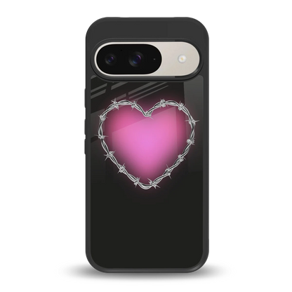 Chained Heart back phone cover | glass case for google pixel 9