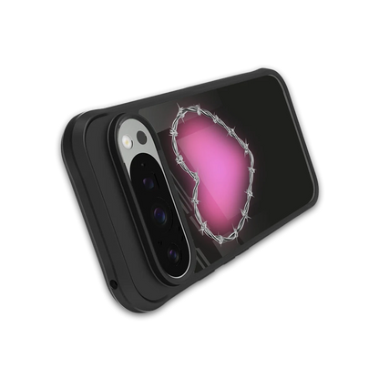 Chained Heart stylish phone case for google pixel 9 pro xl | glossy glass and slim fit