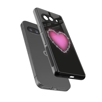Chained Heart sleek google pixel 10a cover with tempered glass back and TPU edges