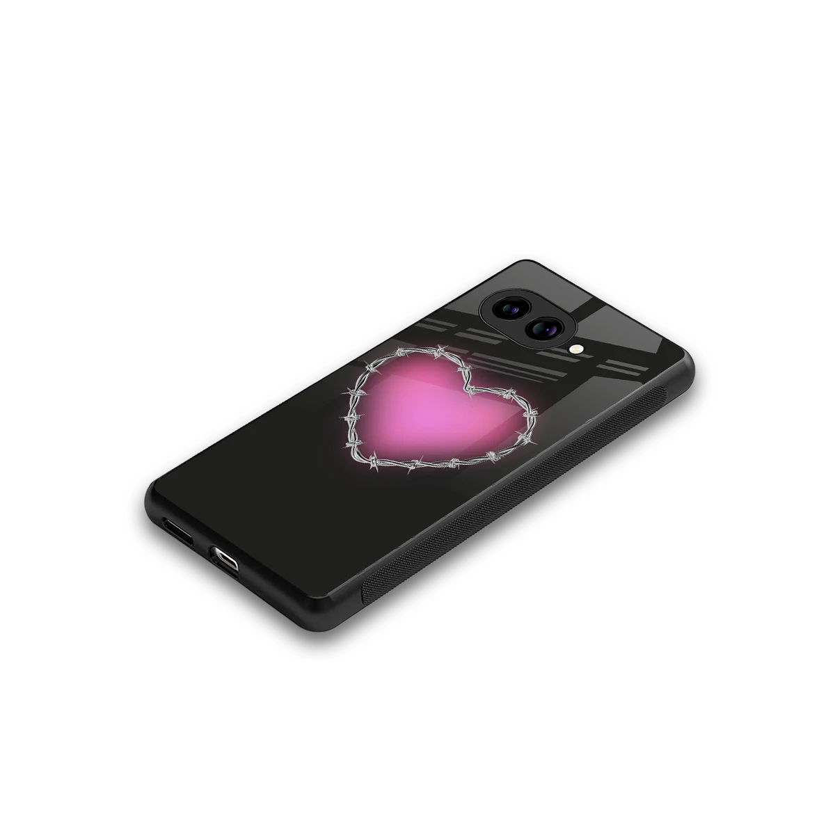 Chained Heart stylish phone case for google pixel 10a | glossy glass and slim fit