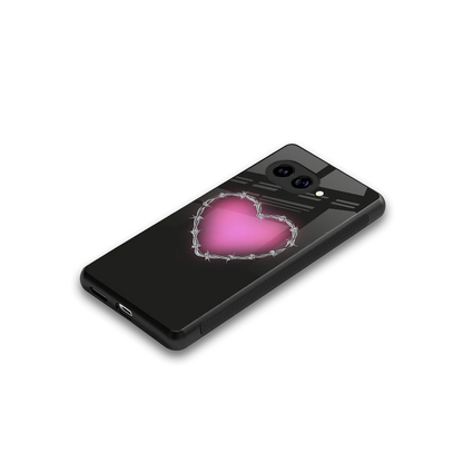 Chained Heart stylish phone case for google pixel 10a | glossy glass and slim fit