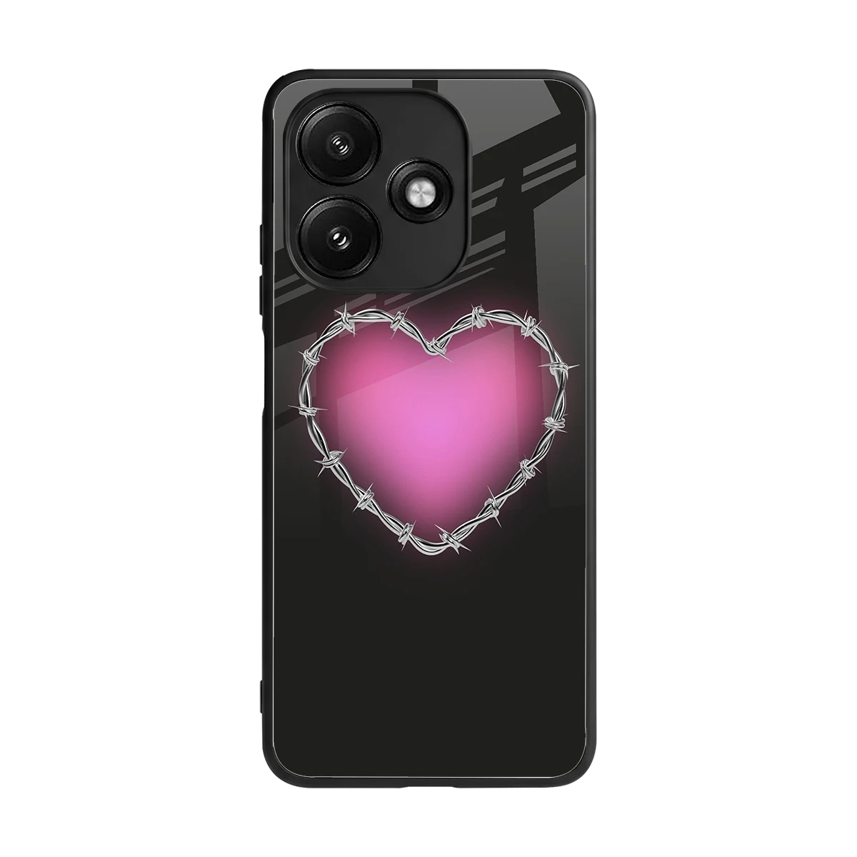Chained Heart back phone cover | glass case for redmi 12 5g