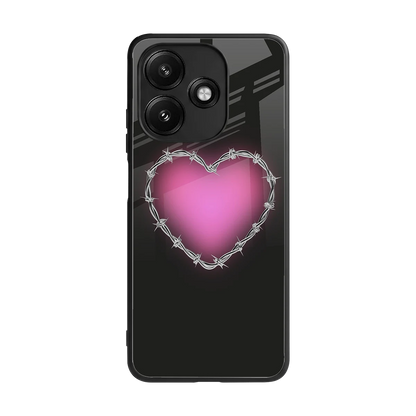 Chained Heart back phone cover | glass case for redmi 12 5g
